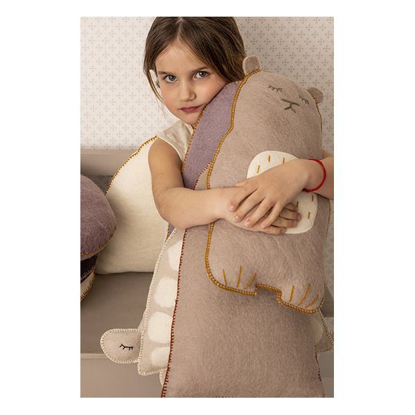 Coussin Pasu Grizzly en feutre | Rose- Image produit n°1