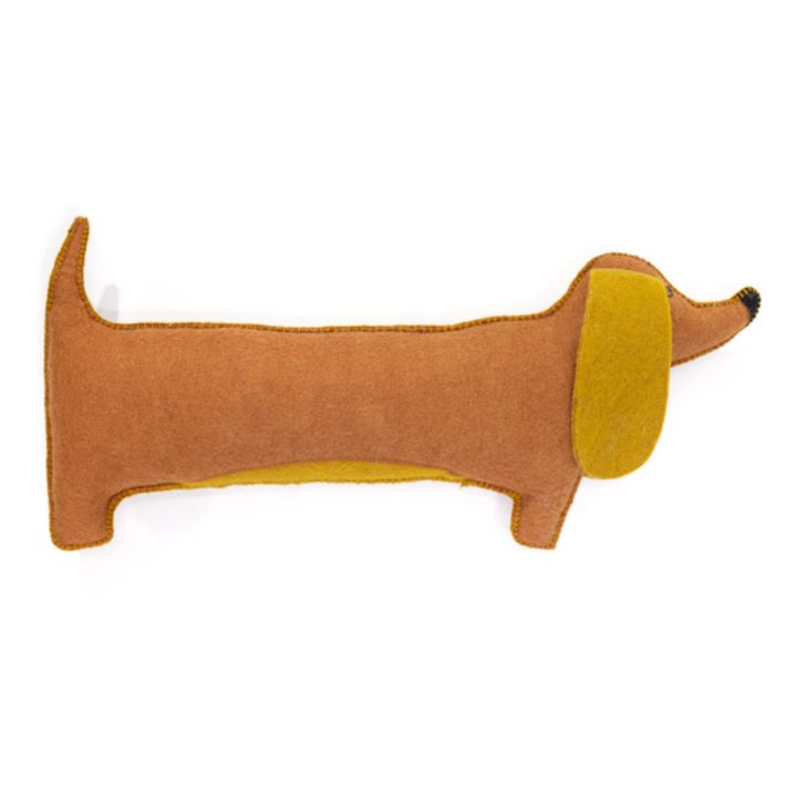 Pasu Sausage Dog Felt Cushion | Caramel- Product image n°0