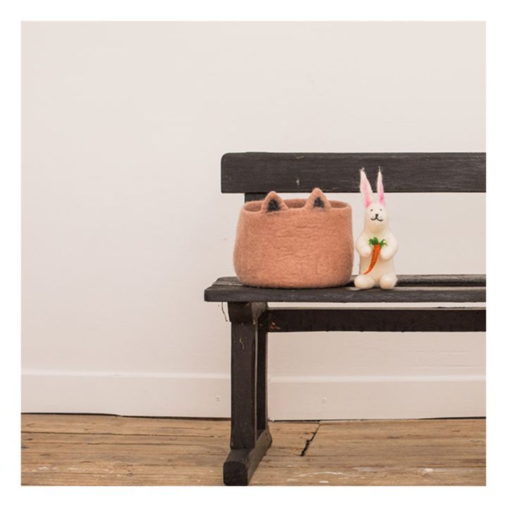 Pasu Cat Felt Basket | Pink- Product image n°1