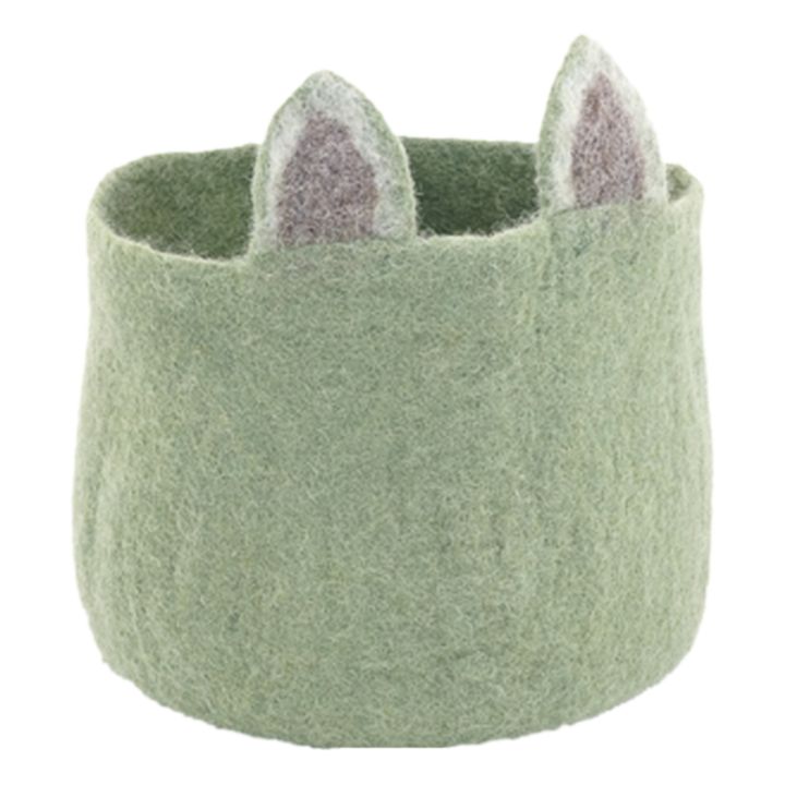 Corbeille Pasu Renard en feutre | Vert pâle- Image produit n°0