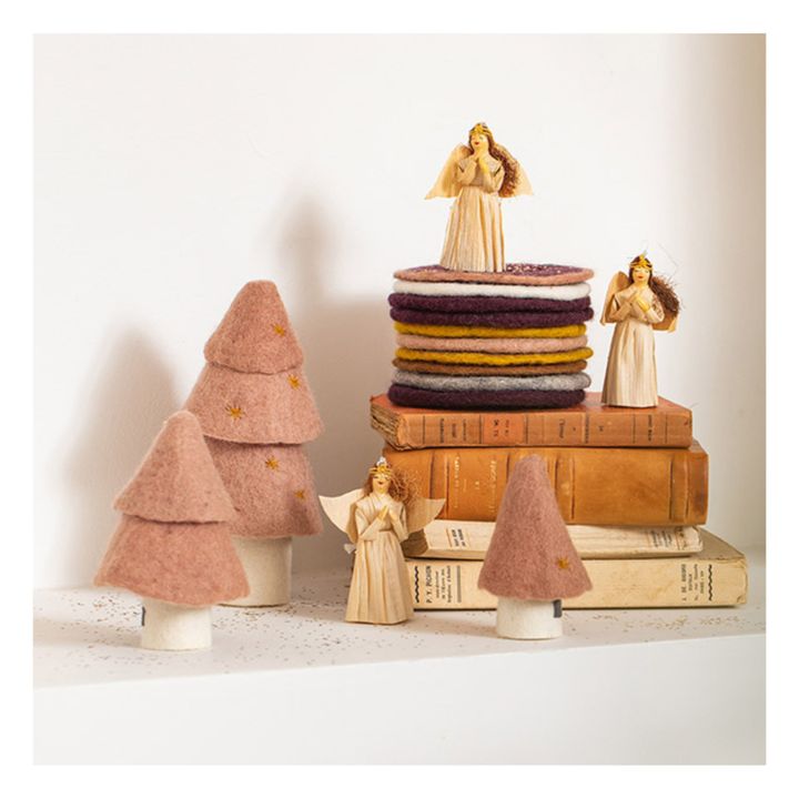 Sapin décoratif en feutre - Set de 3 | Rose pâle- Image produit n°1
