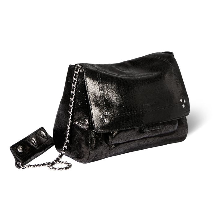 Bolso Lulu M laminado | Negro- Imagen del producto n°3