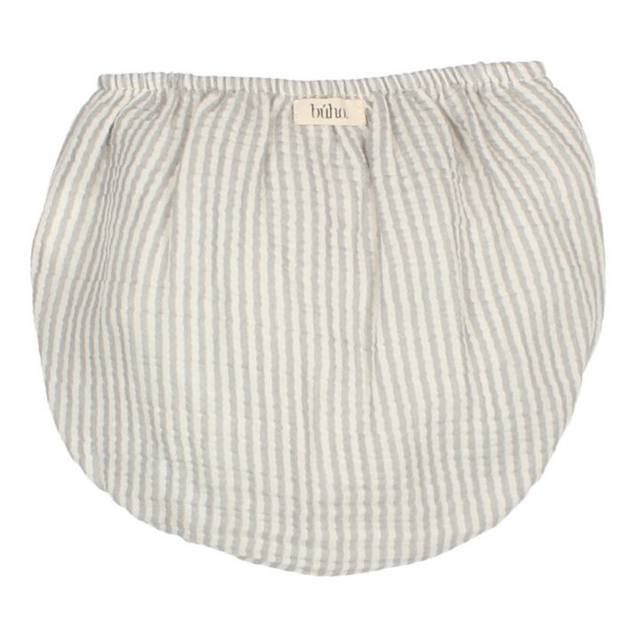 Organic Cotton Muslin Striped Bloomers Light grey- Product image n°2