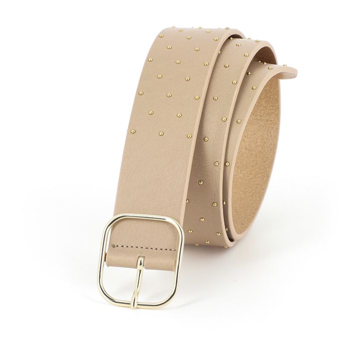 Lilou Leather Stud Belt Sand- Product image n°1