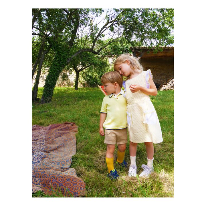 Recycled Organic Cotton Knit Shorts Beige- Product image n°3