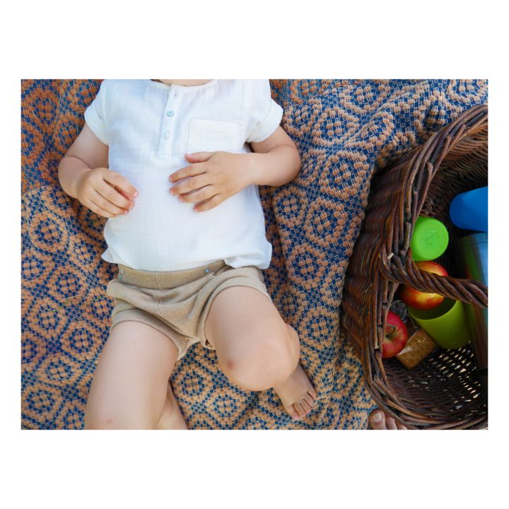 Recycled Organic Cotton Knit Shorts Beige- Product image n°6