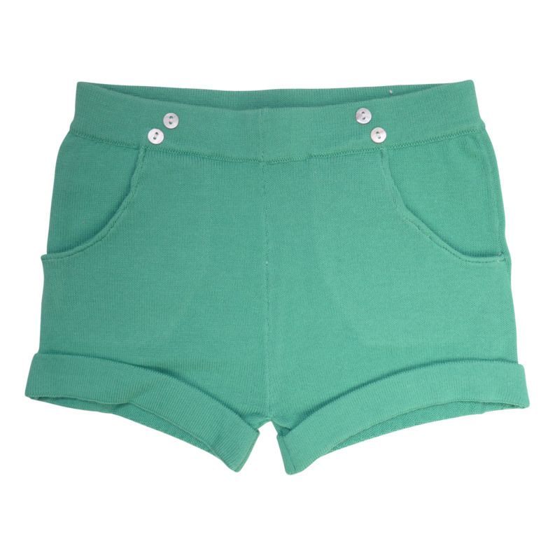 Recycled Organic Cotton Knit Shorts Green- Product image n°0