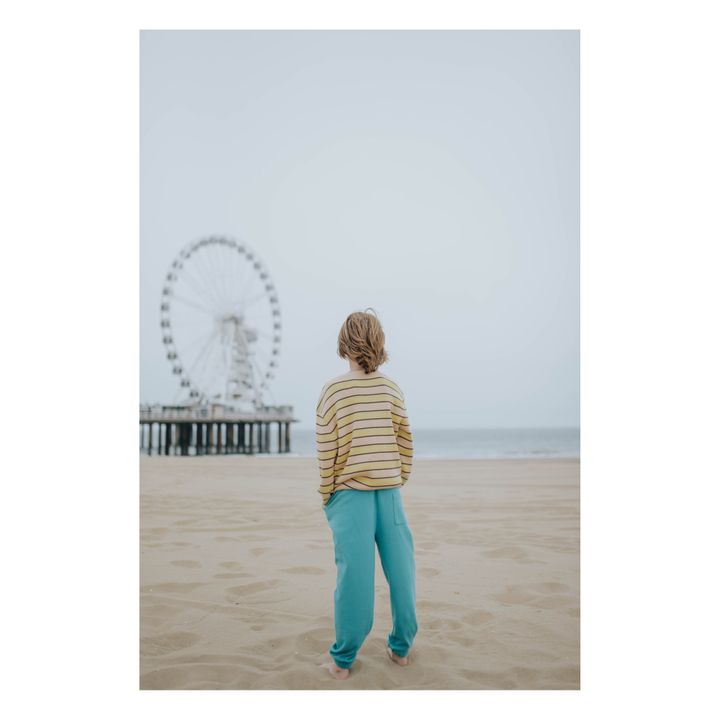 Jogger Uni Coton Bio Bleu- Image produit n°2