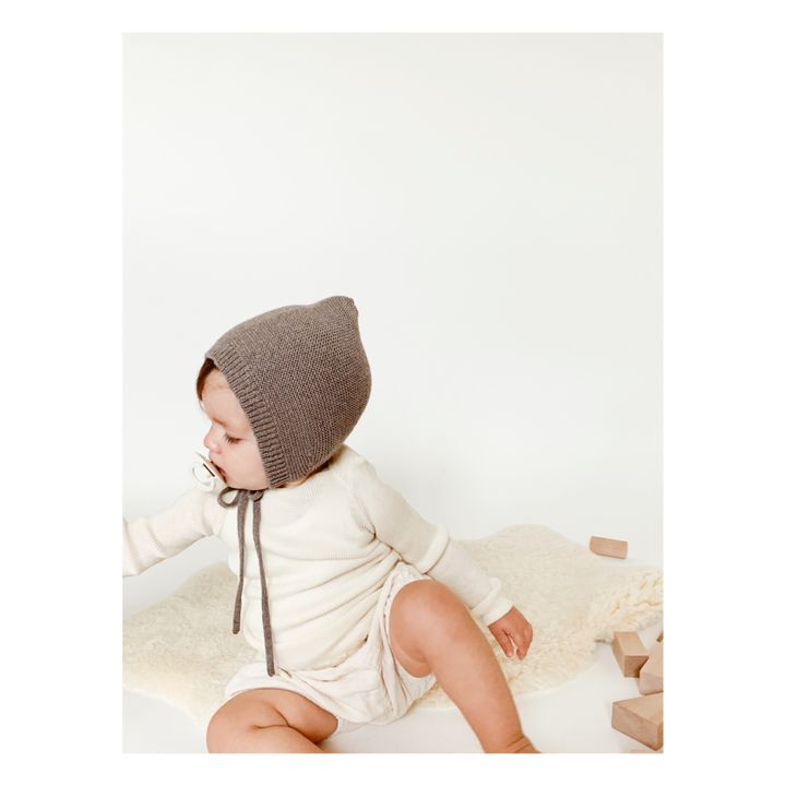 Dolly Merino Wool Baby Bonnet | Grigio- Immagine del prodotto n°1