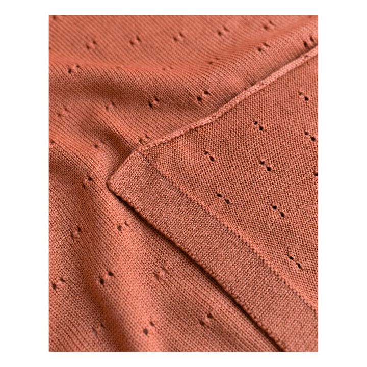 Coperta in Pointelle in merino, modello: Bibi | Ruggine- Immagine del prodotto n°1