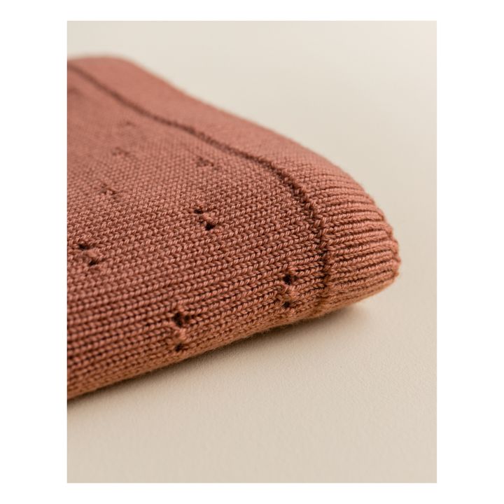 Coperta in Pointelle in merino, modello: Bibi | Ruggine- Immagine del prodotto n°7