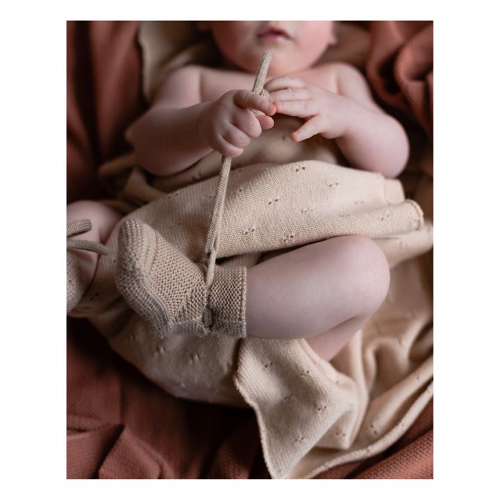 Bibi Merino Wool Pointelle Blanket | Rosa incarnato- Immagine del prodotto n°1