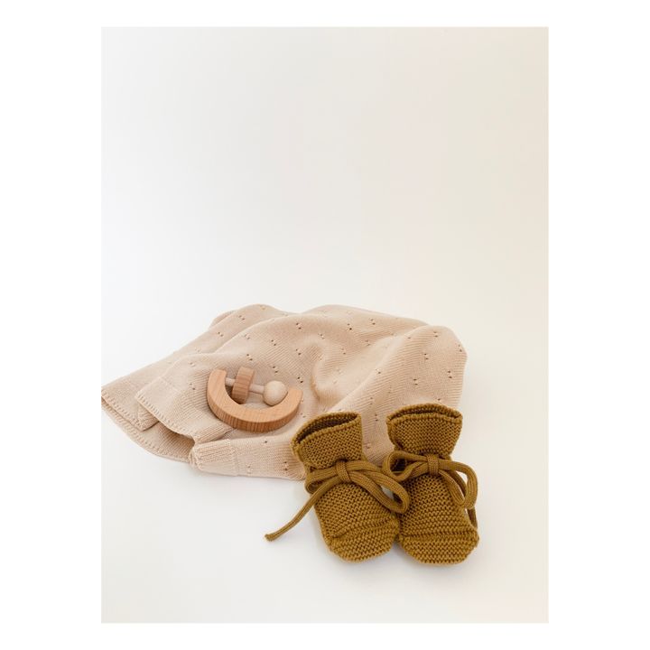 Bibi Merino Wool Pointelle Blanket | Rosa incarnato- Immagine del prodotto n°2
