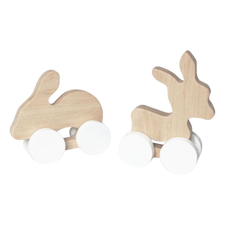 Ane et Lapin à pousser en bois- Image produit n°0