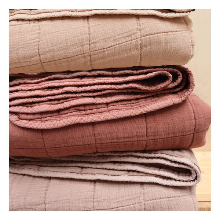 Colcha acolchada de algodón | Rosa Melocotón- Imagen del producto n°1
