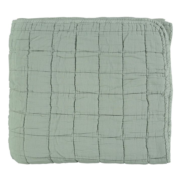 Couverture matelassée en coton | Sauge- Image produit n°0