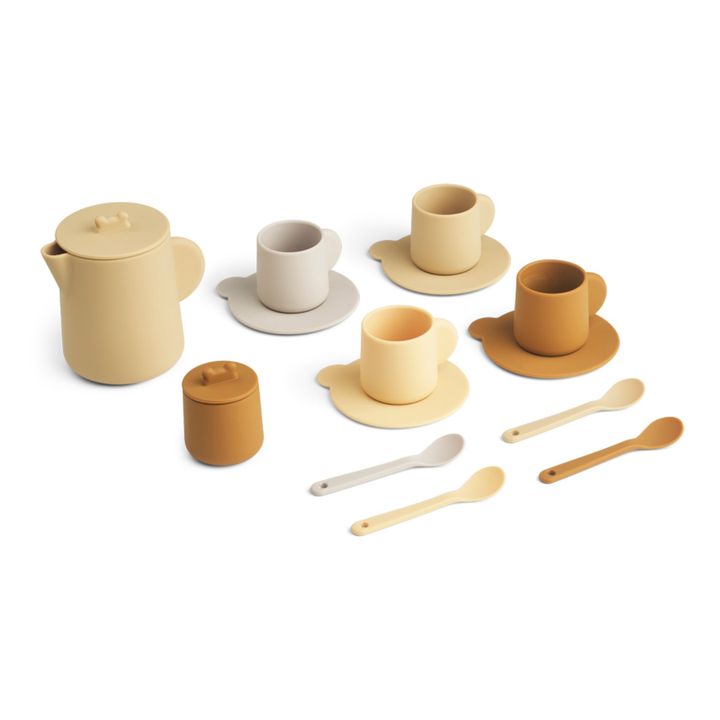 Set de dinette Kourtney en silicone Jaune pâle- Image produit n°0