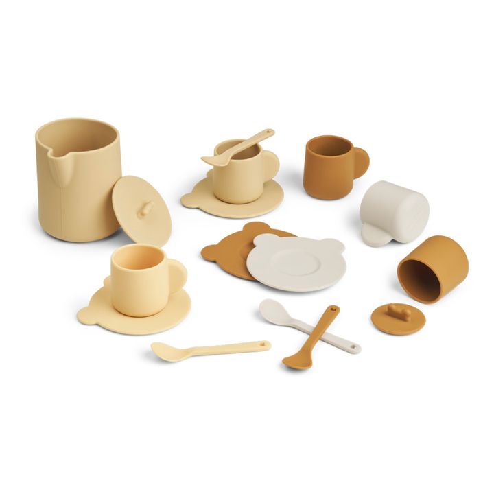 Set de dinette Kourtney en silicone Jaune pâle- Image produit n°1