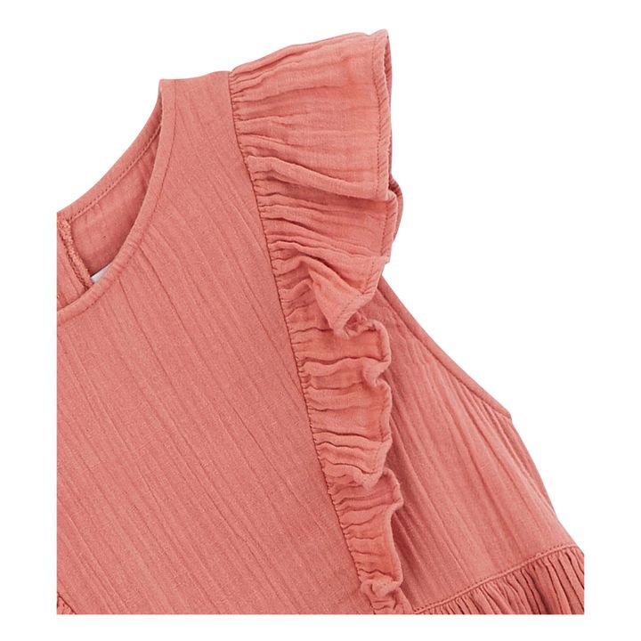 Vestido Blanca de algodón orgánico | Rosa Polvo- Imagen del producto n°2