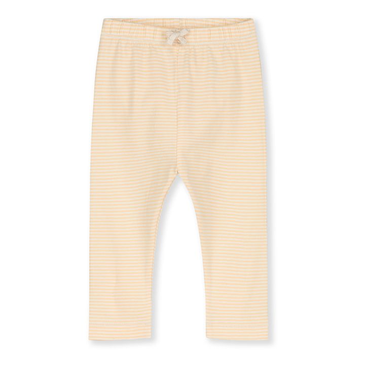 Gestreifte Leggings Bio-Baumwolle Beige- Produktbild Nr. 0