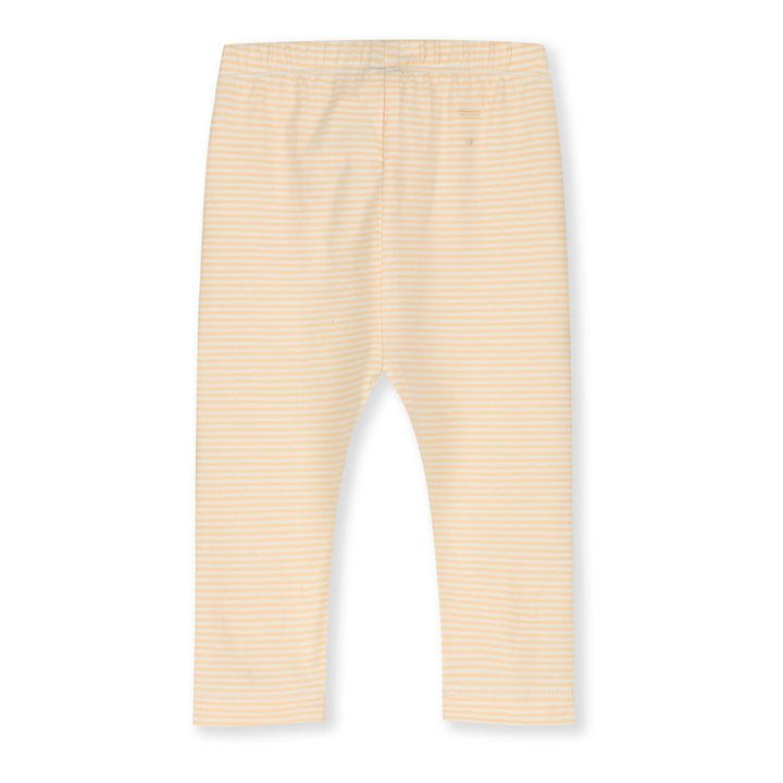 Gestreifte Leggings Bio-Baumwolle Beige- Produktbild Nr. 1
