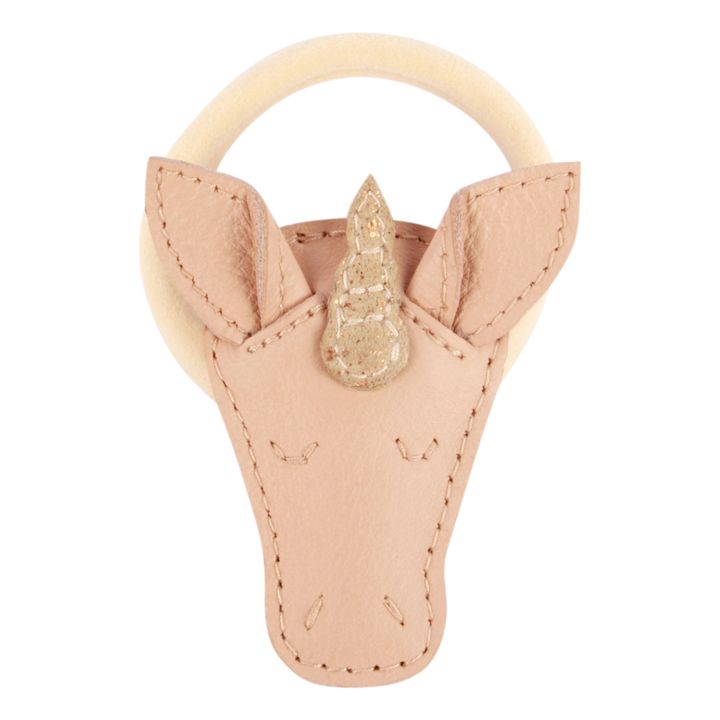 Josy Leather Unicorn Hair Tie | Pale pink- Product image n°0