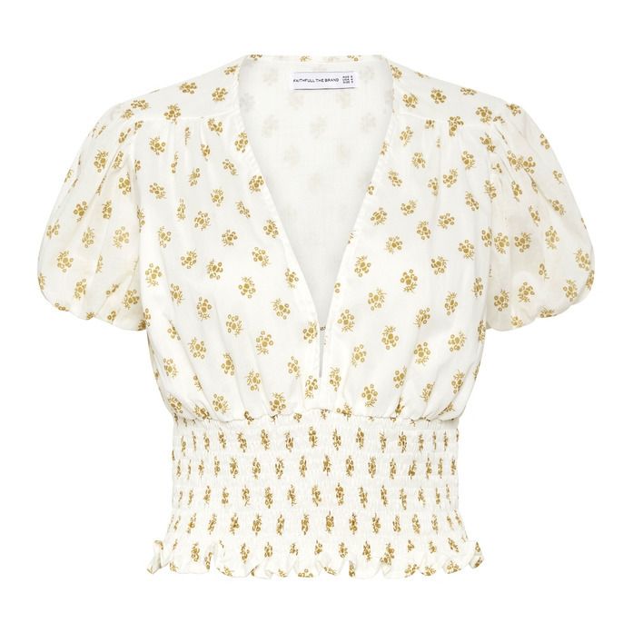 Top Alba, in punto smock, in cotone Oeko-Tex Bianco- Immagine del prodotto n°0