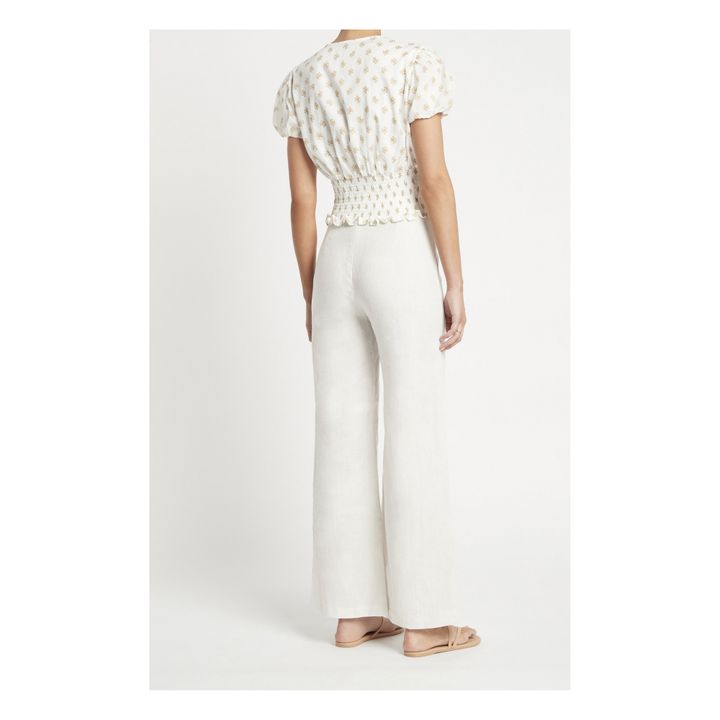 Top Alba, in punto smock, in cotone Oeko-Tex Bianco- Immagine del prodotto n°3