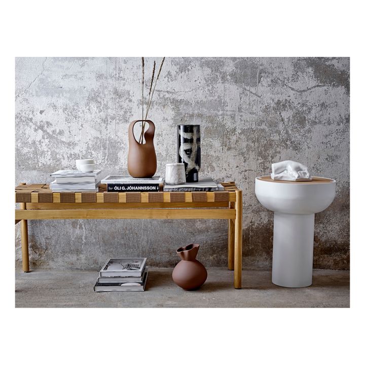 Vase Nicita aus Steingut | Haselnussbraun- Produktbild Nr. 1