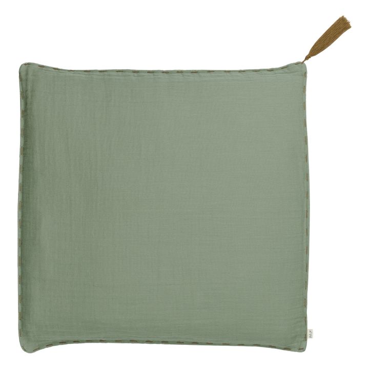 Quadratisches Kissen aus Bio-Baumwolle | Sage Green S049- Produktbild Nr. 0