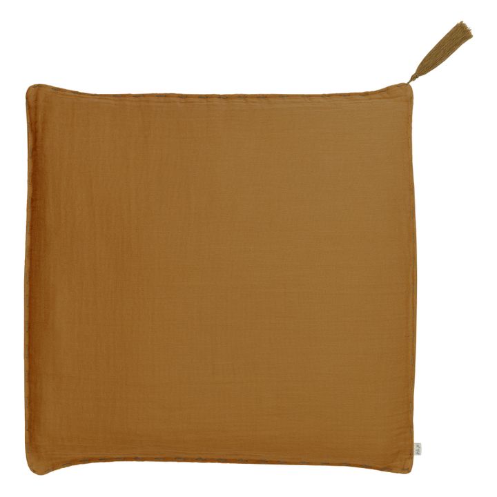 Coussin carré en coton bio | Gold S024- Image produit n°0