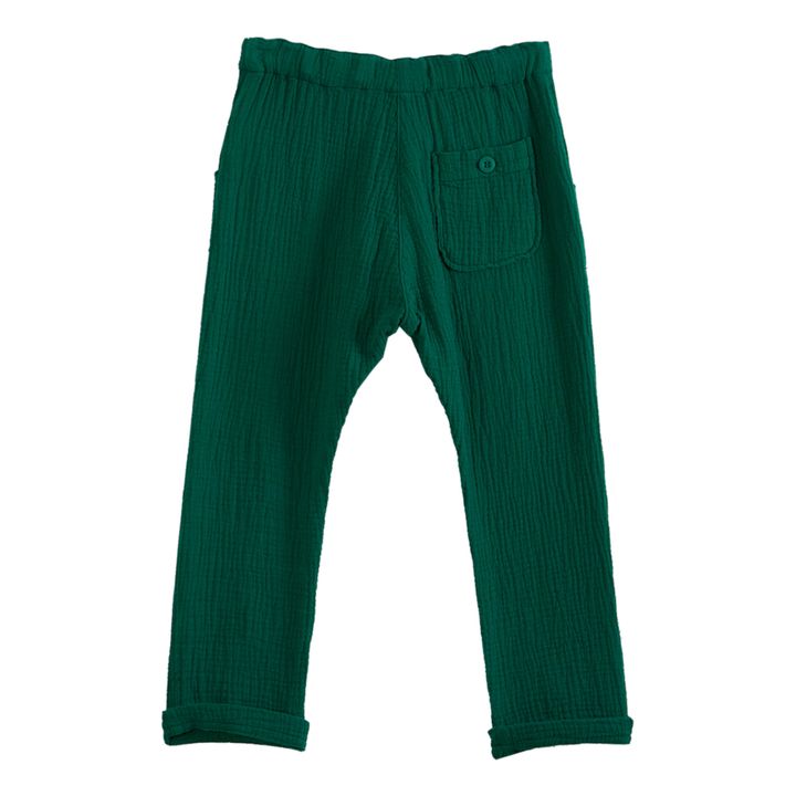 Cotton Muslin Trousers Dark green- Product image n°1