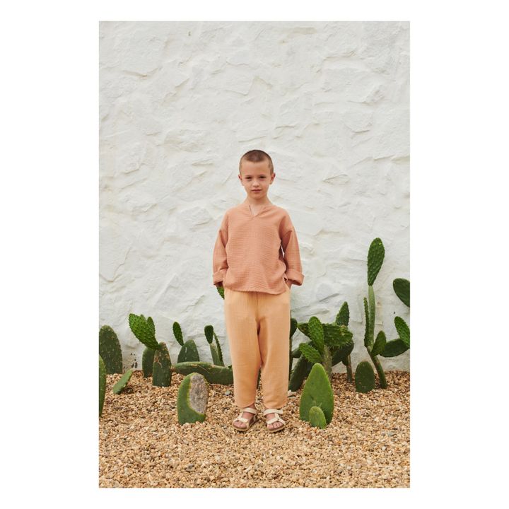 Levi Organic Cotton Muslin Trousers | Apricot- Product image n°1