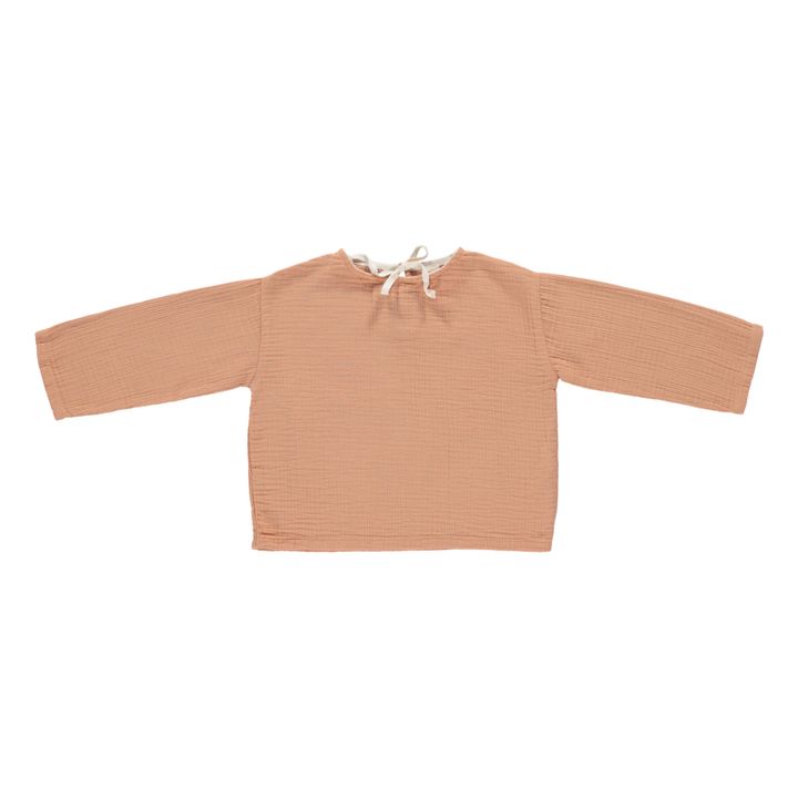 Suki Organic Cotton Muslin Shirt | Terracotta- Product image n°0