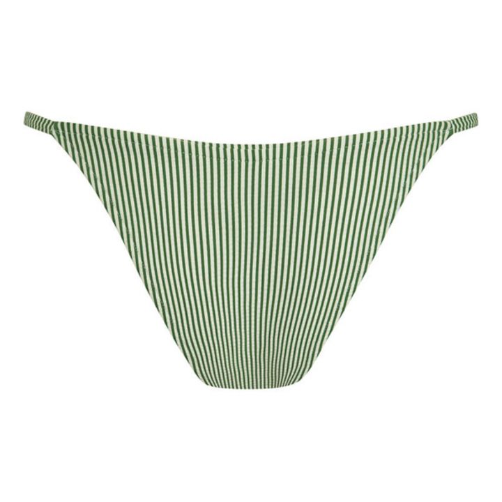 Curve String Striped Bikini Bottoms Green Zulu Zephyr Fashion Adult