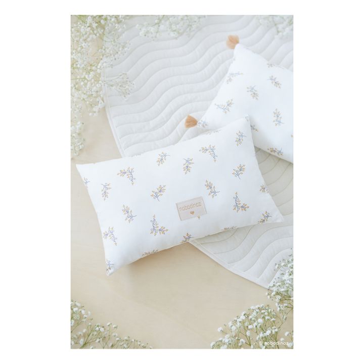 Cuscino, modello: Laurel Flore, in cotone bio | Crema- Immagine del prodotto n°1