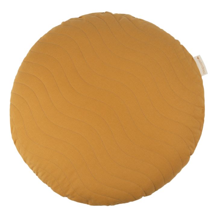 Cojín redondo Sitges de algodón orgánico | Amarillo- Imagen del producto n°0