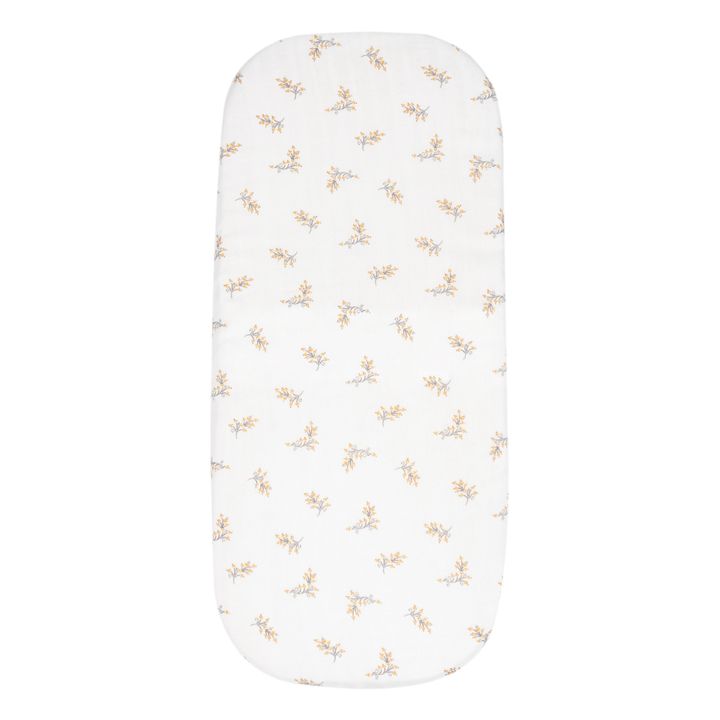 Sábana bajera para capazo Melody de algodón bío Crema- Imagen del producto n°0
