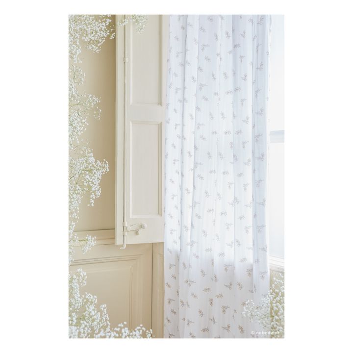 Utopia Flore Organic Cotton Curtains Cream- Product image n°1