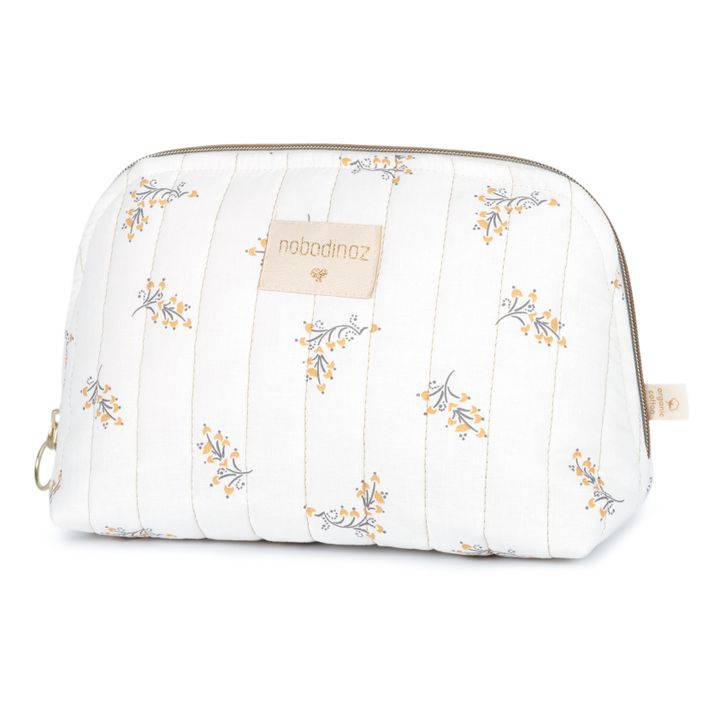 Trousse de toilette Holiday Flore en coton bio | Crème- Image produit n°0