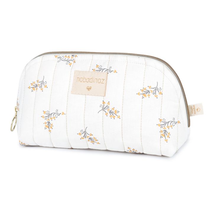 Trousse de toilette Holiday Flore en coton bio | Crème- Image produit n°2
