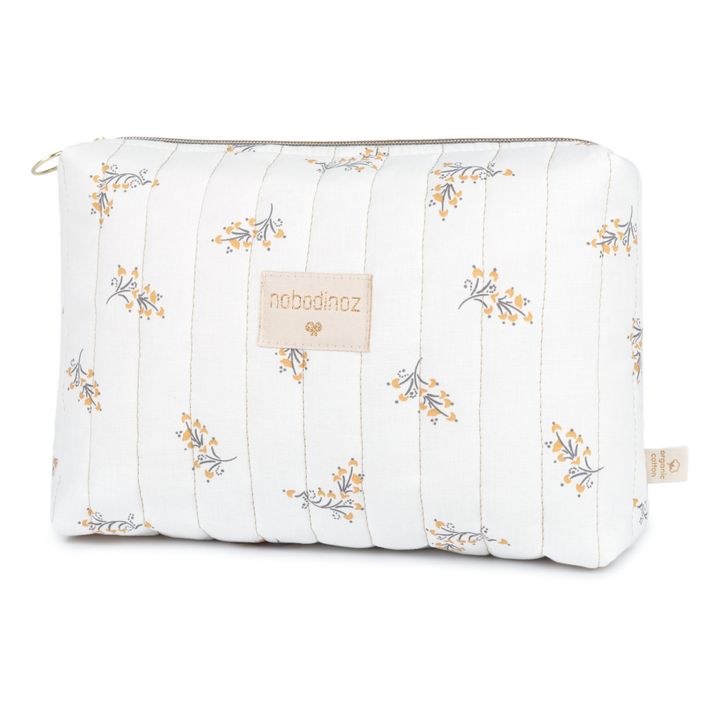 Trousse da bagno, modello: Travel Flore in cotone bio | Crema- Immagine del prodotto n°0
