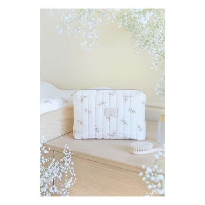 Trousse da bagno, modello: Travel Flore in cotone bio | Crema- Immagine del prodotto n°1