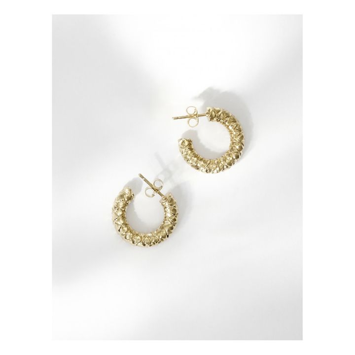 Charlotte - Small engraved hoop earrings | Gold- Product image n°1