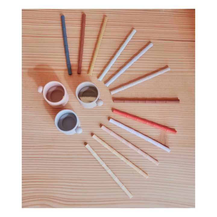 Silicone Straws - Set of 6 Caramel- Product image n°2