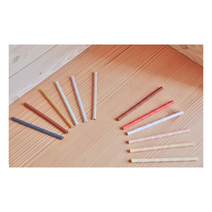 Silicone Straws - Set of 6 Raspberry red- Product image n°6