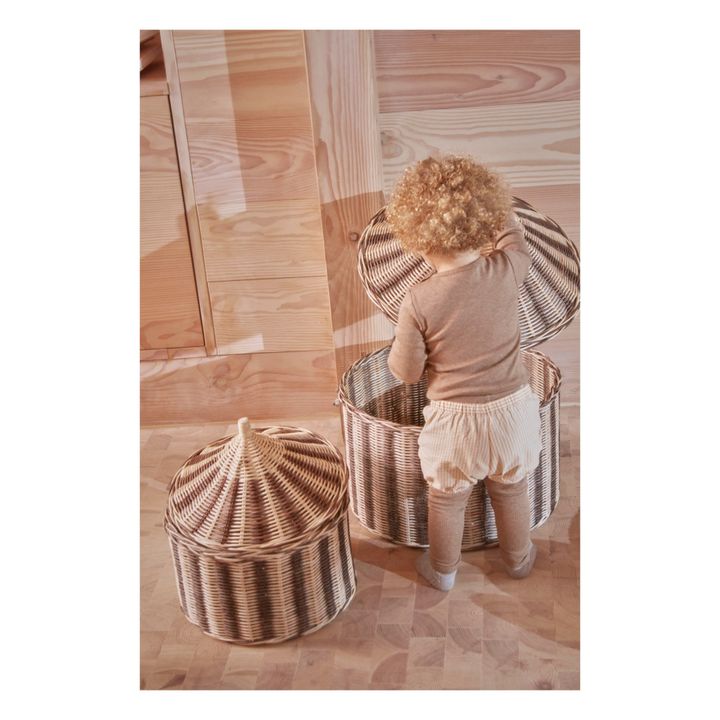 Panier de rangement Cirque en rotin - Set de 2 | Noisette- Image produit n°1