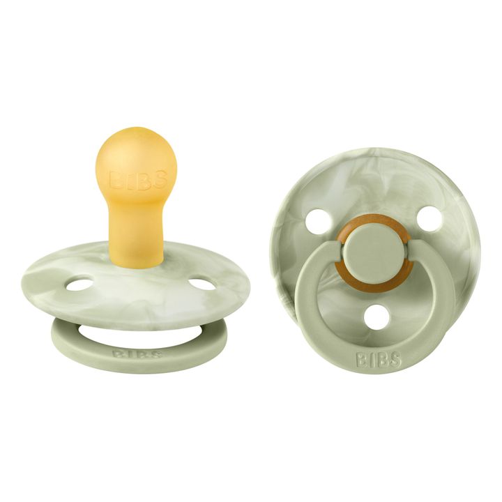 Tétines en caoutchouc naturel Tie & Dye - Set de 2 Vert amande- Image produit n°0