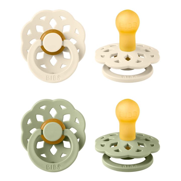 Chupetes de caucho natural Bohemio - Juego de 2 Verde Almendra- Imagen del producto n°0