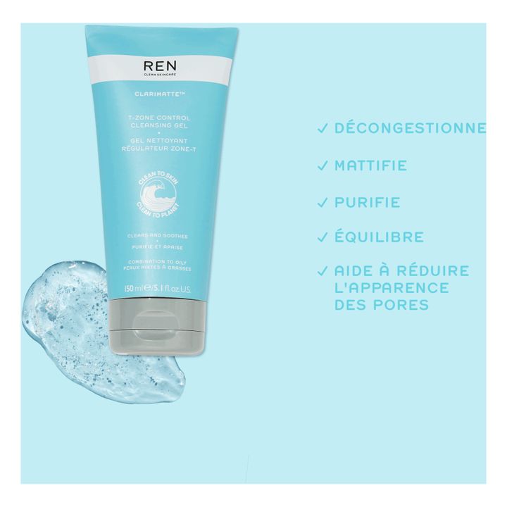 Gel nettoyant régulateur Zone-T Clarimatte - 150 ml- Image produit n°1